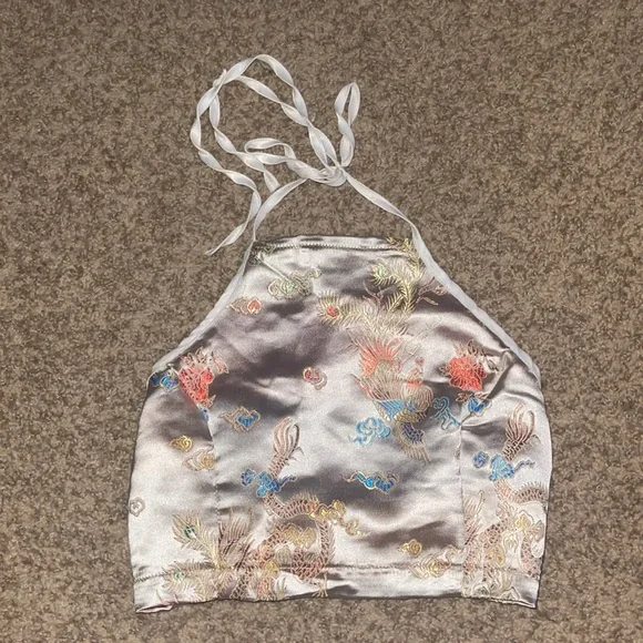 Satin Backless Halter Top - Picture 5 of 7